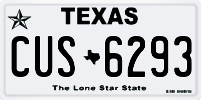 TX license plate CUS6293