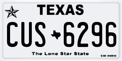 TX license plate CUS6296