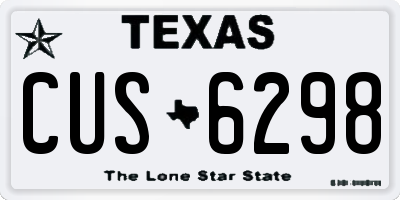 TX license plate CUS6298