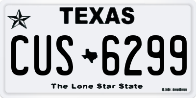 TX license plate CUS6299