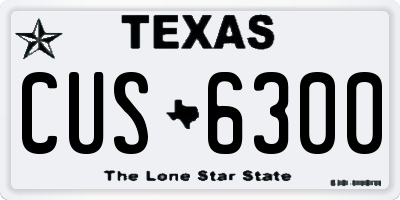 TX license plate CUS6300