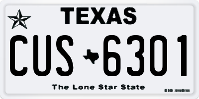 TX license plate CUS6301