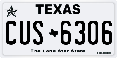 TX license plate CUS6306