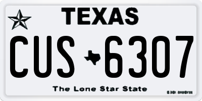 TX license plate CUS6307
