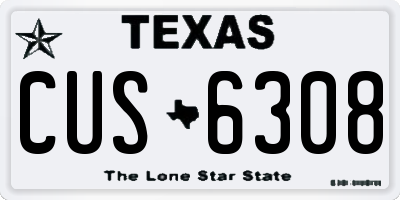 TX license plate CUS6308