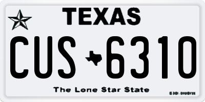TX license plate CUS6310