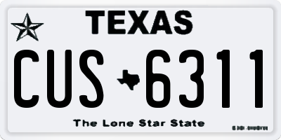 TX license plate CUS6311