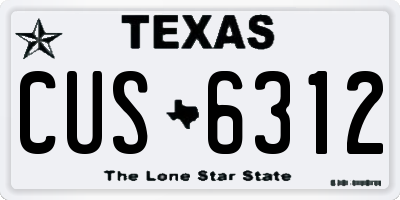 TX license plate CUS6312