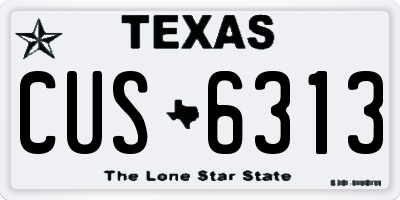 TX license plate CUS6313