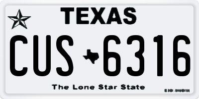 TX license plate CUS6316