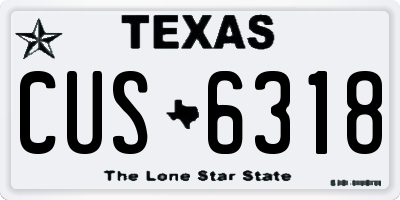 TX license plate CUS6318