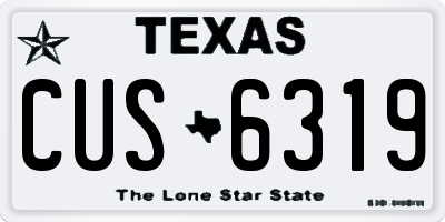 TX license plate CUS6319
