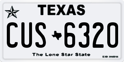 TX license plate CUS6320
