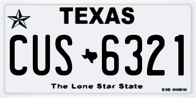 TX license plate CUS6321