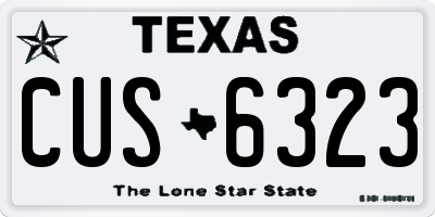 TX license plate CUS6323