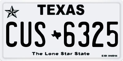 TX license plate CUS6325