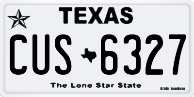 TX license plate CUS6327