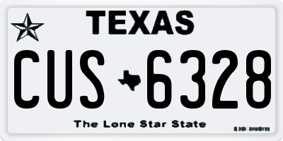 TX license plate CUS6328