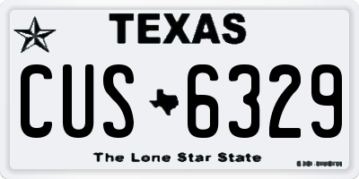 TX license plate CUS6329