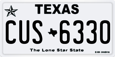 TX license plate CUS6330