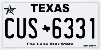TX license plate CUS6331