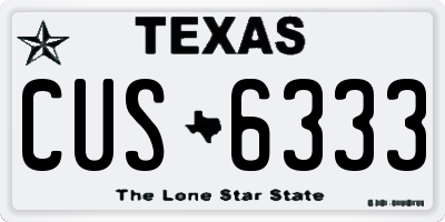 TX license plate CUS6333