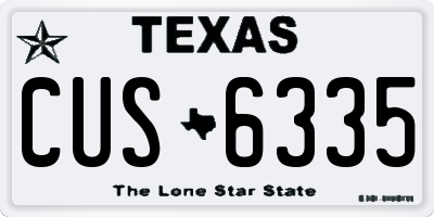 TX license plate CUS6335