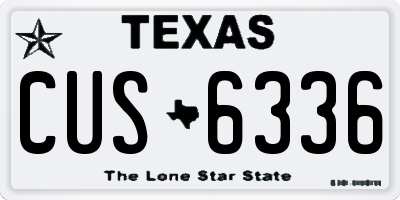 TX license plate CUS6336