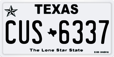 TX license plate CUS6337