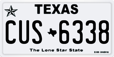 TX license plate CUS6338