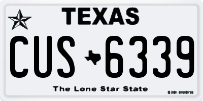 TX license plate CUS6339
