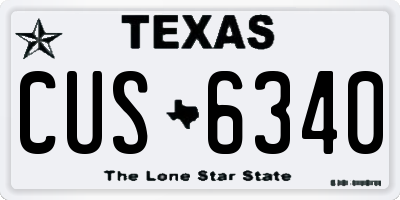 TX license plate CUS6340