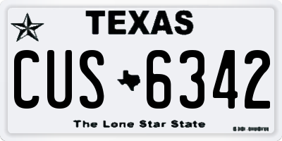 TX license plate CUS6342