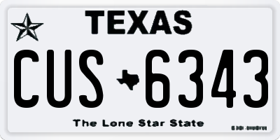 TX license plate CUS6343