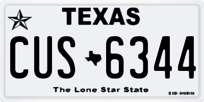 TX license plate CUS6344