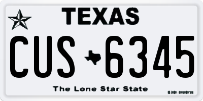 TX license plate CUS6345