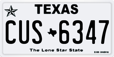 TX license plate CUS6347