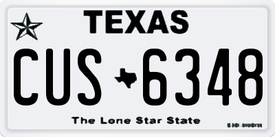 TX license plate CUS6348