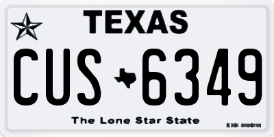 TX license plate CUS6349