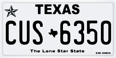 TX license plate CUS6350
