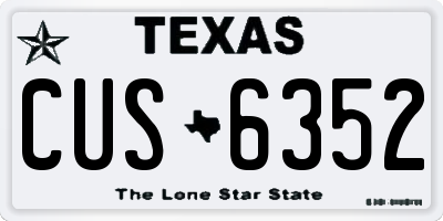 TX license plate CUS6352