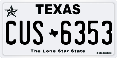 TX license plate CUS6353