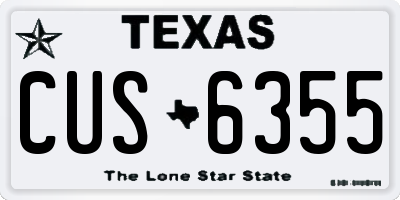 TX license plate CUS6355