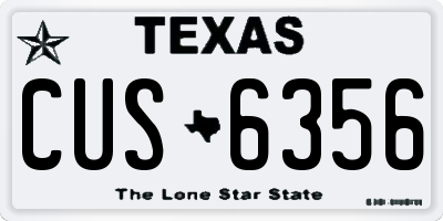 TX license plate CUS6356