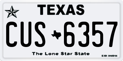 TX license plate CUS6357