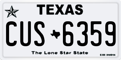 TX license plate CUS6359