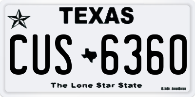 TX license plate CUS6360