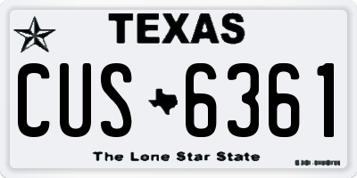 TX license plate CUS6361
