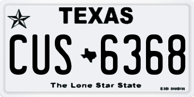 TX license plate CUS6368