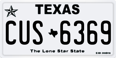 TX license plate CUS6369